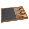 Acacia WoodSlate Rectangle-Cheese Set with Three Tools 2