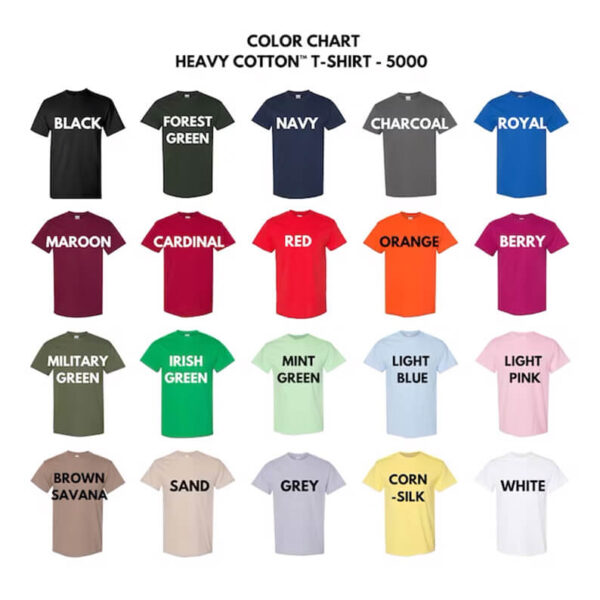 Custom Father’s Day Fist Bump Shirt T-Shirt Color Chart