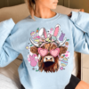 Easter Day Highland Cow PNG 2