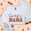 Embroidered Custom Spooky MAMA Shirt With Kid Names On Sleeve 2