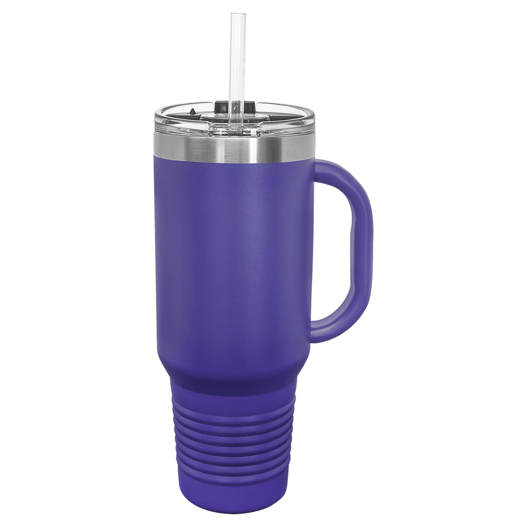 Polar Camel 40 oz. Purple Travel Mug with Snap Lid & Straw - Image 3