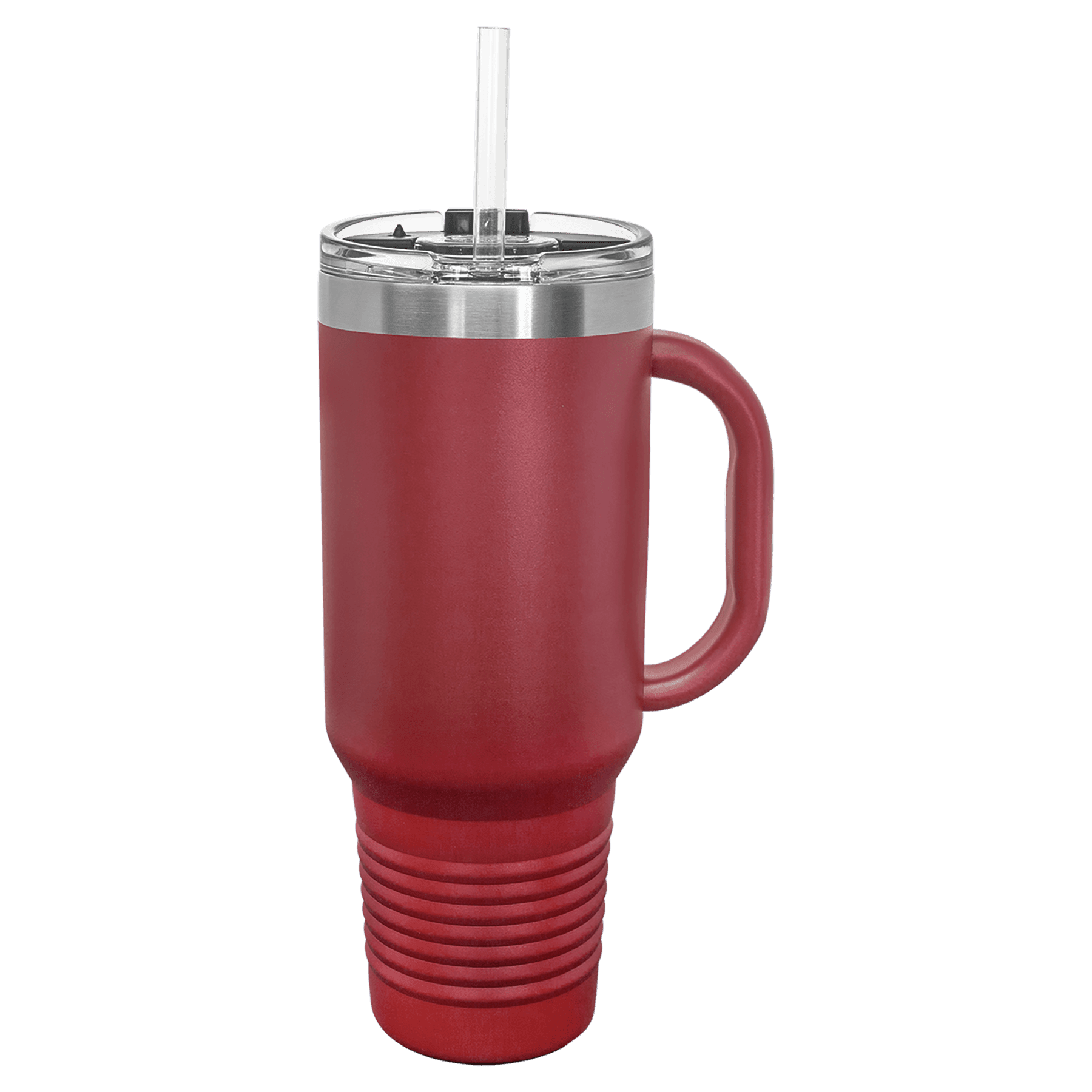 Polar Camel 40 oz. Maroon Travel Mug with Snap Lid & Straw - Image 3