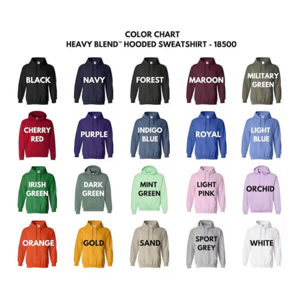 Retro Spooky Mama Sweatshirt Color Chart