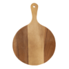 Round Acacia Wood/Slate Serving Board with Handle - Image 3