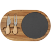 Acacia Wood/Slate Oval Cheese Set with Two Tools - Image 2