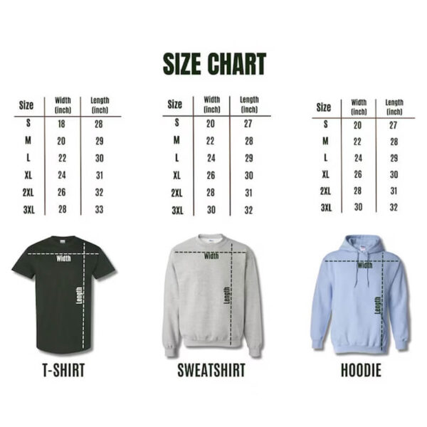 Size Chart Embroidered Custom Spooky MAMA Shirt